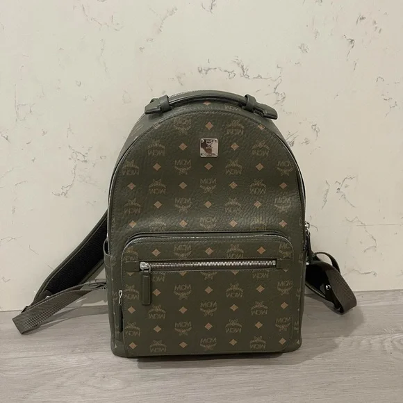MCM | Bags | Mcm Medium Stark Backpack Dark Green Designer  display picture 2